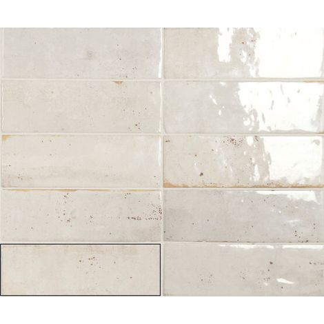 Carrelage mural faience effet rustique ROCK 16x5cm Blanc - boîte de 0.71 m2 16 x 5 cm Blanc - - boîte de 0.71 m2