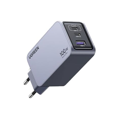 UGREEN 100W GaN Tech Nexode Pro Fast Wall Charger, 1x USB-A & 2x USB-C Space Grey