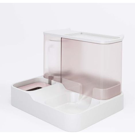 Filiyano-Distributeur automatique de nourriture et d'eau pour animaux, à gravité, pour chats et petits chiens, rose (1/5)