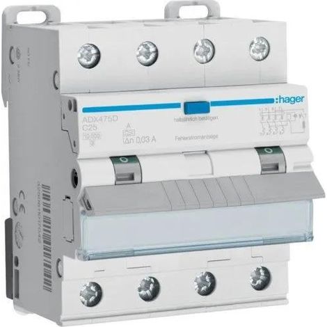 Interruptor Diferencial Hager 25A 30mA Azul 4 Polos