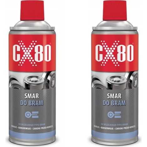 Grasso CX80 per cancelli scorrevoli da garage e guide - Spray 500 ml x2 (1/2)