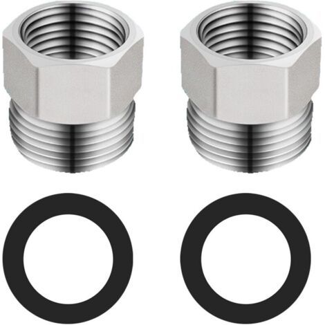 Duschrohr-Reduzierstück, G1/2″ auf G3/8″, Edelstahl, verchromt. (1/4)