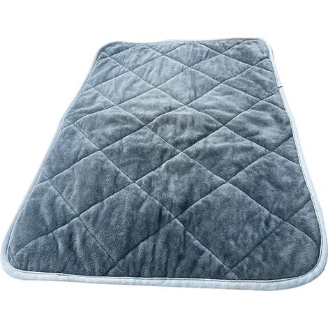 Coussin auto‑chauffant pour chat et chien, velours coton, antidérapant, 50×40 cm, gris