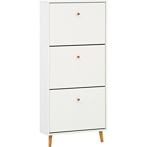 Schuhschrank mit 3 Klappen BELFORT-80 in weiß matt (1/4)