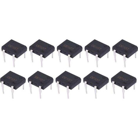 DB107 Pont Redresseur de Diode 1A 1000V 4 Broches pour Appareils Ménagers et Circuit Électronique Industriel(10Pcs)