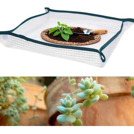 Tapis de Rempotage, Tapis de Jardinage Imperméable, Tapis de Plantation de Plantes Pliable pour Jardin Plantes Succulentes Intérieur (50x 50cm) (1/5)