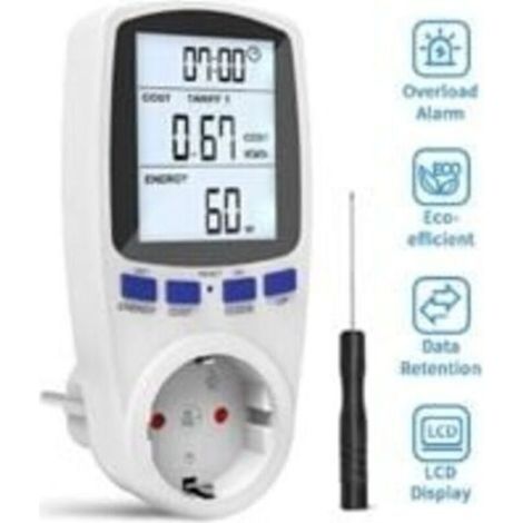 Testeur et détecteur de tension, grand écran LCD, protection contre les surcharges 3680W, compteur intelligent avec 7 modes, avec un tournevis (1/4)