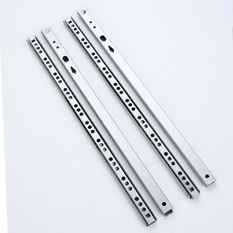 Coulisse Tiroir 2 paire Glissières pour Tiroirs en Métal à Roulement à Billes Coulisses à Bille Rails de Tiroirs à Coulisse Glissières à Roulement à Billes pour Tiroir de Meubles 246x17x10mm (1/5)