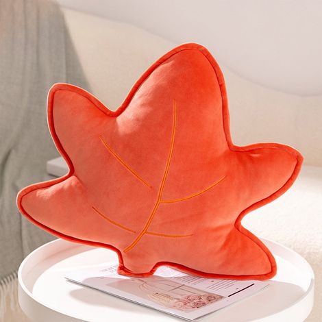 Coussin Décoratif Feuille D'érable - Rembourrage Coton Doux - Support Lombaire - Pour Canapé Lit - Thème Automne Fête De L'action De Grâce - 46 cm (1/4)