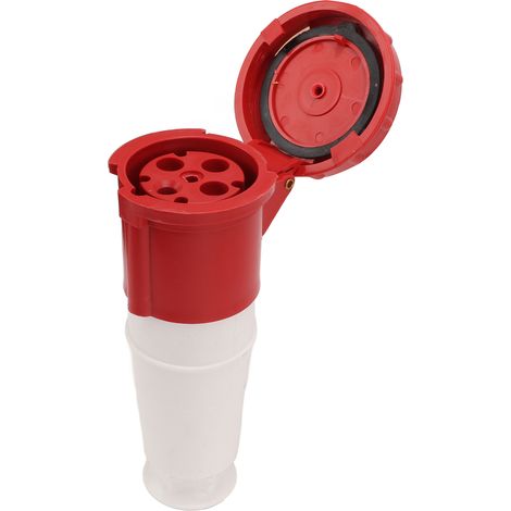Connecteur industriel étanche 4 broches, boîtier PP anti-fuite, fiche mâle femelle 220V-380V, prise électrique robuste en laiton, usage professionnel. (1/5)