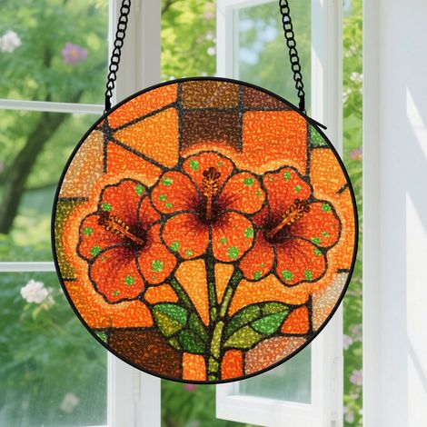 15cm Suspension décorative vitrale pour fenêtre, décoration florale, cadeau pour elle, maman, grand-mère et amis proches (1/5)