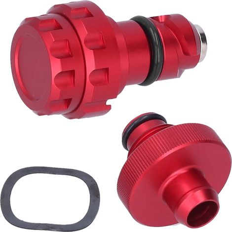 Bouchon de vidange magnétique en alliage d'aluminium rouge pour Ford F150 2015 et plus (1/5)