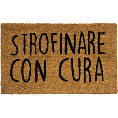 Zerbino Entrata Ingresso Casa Antiscivolo Cocco Allegro Strofinare Con Cura (1/4)