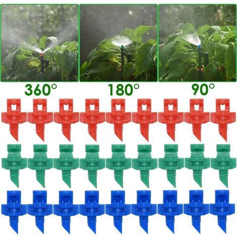 90/180/360°-Umlenkregner, 20 Stück, Verbindungskopf, Gartenbewässerungs-Nebelsprüher für Gewächshäuser