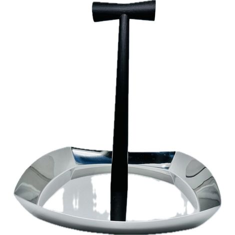 Giannini porta in tavola Black and White base acciaio manico legno nero
