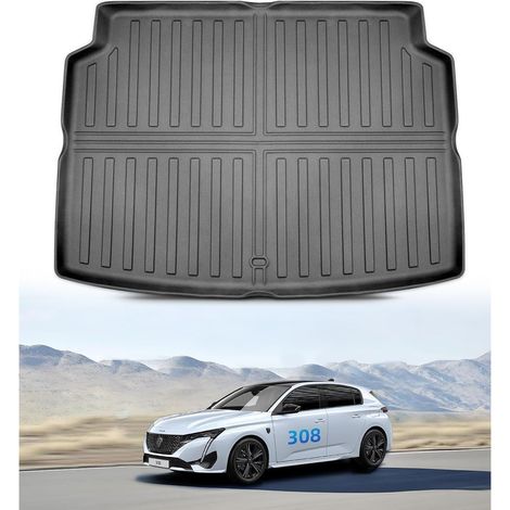 Tapis de coffre Peugeot 308 III Hybrid 2022-2026 TPE sur mesure, antidérapant, étanche, bord haut (1/5)