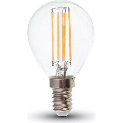 TrAdE Shop Traesio - Lampadina Led G45 A Filamento E14 Sfera Luce Naturale Fredda Calda 4 W G45-t - -Bianco Caldo      -