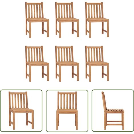 The Living Store Chaises de jardin lot de 6 Bois de teck solide - Chaise De Jardin - Mobilier De Jardin - Chaise En Bois - Chaises En Bois - Terrasse (1/5)