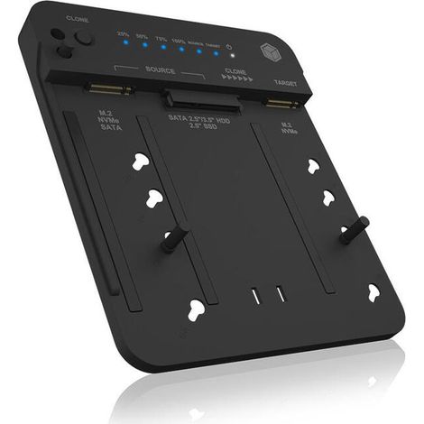 ICY BOX IB-2913MCL-C31 USB-C 3.2 Klon- y DockingStation para 2x M.2 NVMe/SATA SSD y 3,5"/2,5" HDD/SSD (1/4)