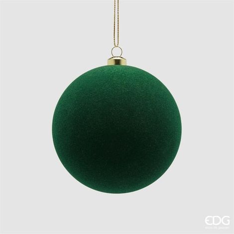 EDG Enzo De Gasperi Palline di Natale in Velluto Verde Scuro Ø10 cm – Set 6 Pezzi (1/2)
