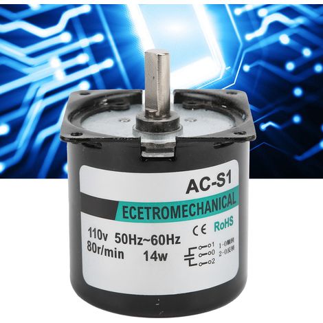 Moteur synchrone AC XD60KTYZ, moteur lent à aimant permanent de 14 W, micromoteur bidirectionnel contrôlable à couple élevé et à faible vitesse, arbre excentrique, 80 tr/min, AC110V. (1/5)