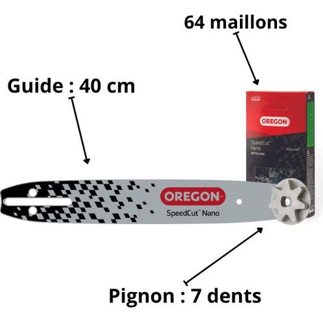 Kit guide, chaîne et pignon tronçonneuse Husqvarna Speed Cut Nano Oregon 614399
