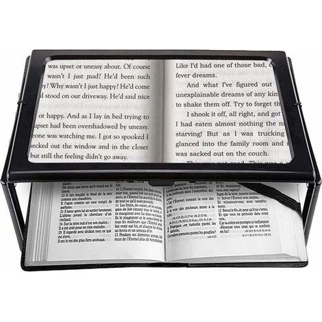 A4 Pleine Page Loupe de Lecture Loupe Sur Pied Rectangulaire Mains Libres avec 12 LED Lampe Lentille de Grossissement 2.5X pour Lire pour les Personnes âgées Les Aînés et Les Malvoyants