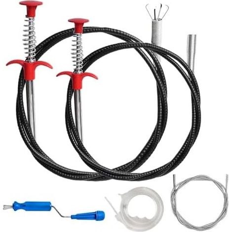 Professionelle Abflussreinigungsspirale, 60/160 cm flexible Klauenzange, Toilettenbürste zur Reinigung und Beseitigung von Verstopfungen in Toiletten, Abwasserkanälen, Küchen und Duschen - (1/5)