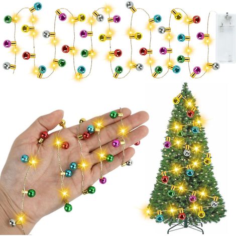 1 MètresLumineuse Miniature Lumières de Noël, Guirlande Lumineuse LED Miniature, Lampes Miniatures pour Maison de Poupée, Accessoires de Lutin de Noël, Décoration de Noël Dollhouse (1/5)