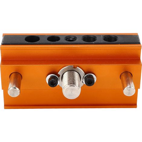 Selbstzentrierende Bohrschablone aus orange eloxiertem Aluminium, 4 Löcher, Positionierhilfe für die Holzbearbeitung (1/5)