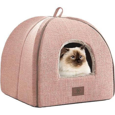 Lit pour Chat d'intérieur - Lit Grotte pour Chats Maison pour Chat Tente pour Chat avec Coussin et, Lits pour Chatons, et Meubles, pour lit d'animaux de Petite et (1/4)
