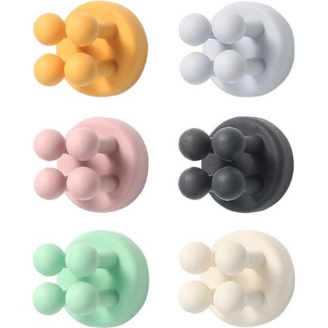 6 Pcs Porte Brosse À Dents Mural,Support Rasoir Silicone,Support Brosse A Dent Electrique,Toothbrush Holder pour La Salle De Bain (1/5)