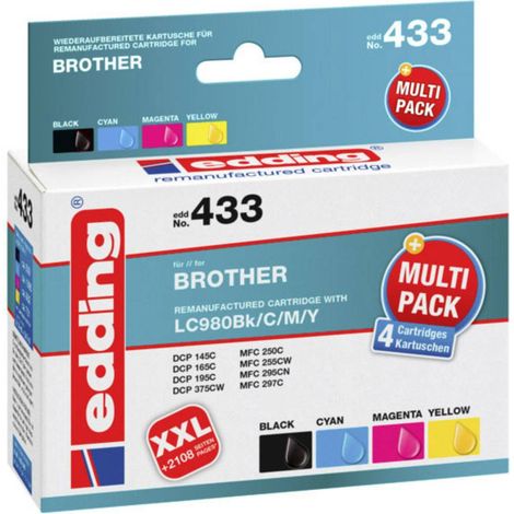 edding Tintenpatrone 18-433 Brother LC980 Multipack 4St./Pack (1/2)