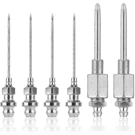 6pcs Steel Grease Needle Nozzle Kit, Grease Injector Dispenser Needle A (1/5)