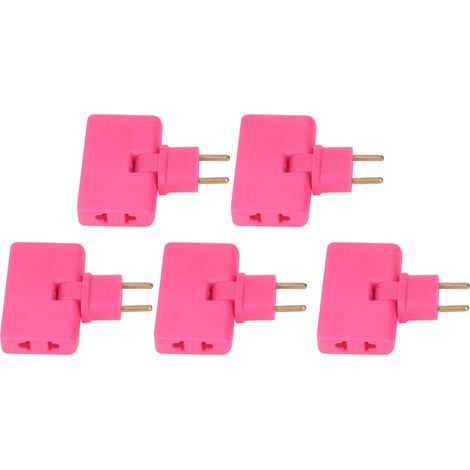 5-in-1-Mehrfachsteckdose, 180° drehbar, EU-Adapter 1 auf 3, kabellos, 110–250 V, rosarot, 5er-Pack, Verlängerungskabel für europäischen Stecker (1/5)
