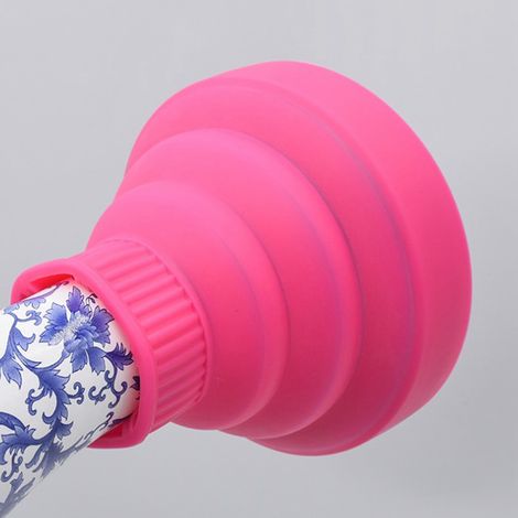 Pinkfarbener Silikon-Haartrockner-Diffusor, faltbarer Diffusor, Lockendiffusor, Haartrocknerabdeckung zum Trocknen und Stylen, Teleskopdiffusor (1/5)