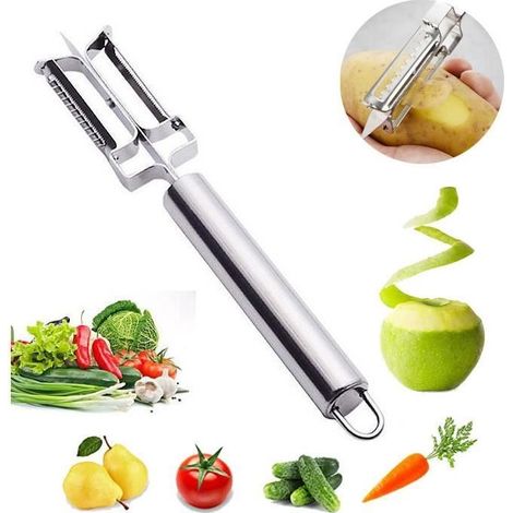 Éplucheur,Râpe à Carottes,Éplucheur de Légumes Double Face,Économe Fruits Multifonctionnel,pour Pomme de Terre,Concombre,Tomate,Kiwi (1/4)