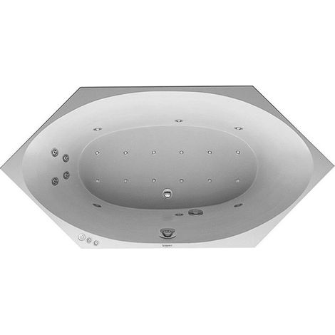 Vasca idromassaggio esagonale 2x3 145 l 190x90 bianca, 2 schienali Combi-Syst P