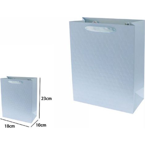 Set 2 Sacs Enveloppes Cadeau Acheteur Bleu Gravé à La Main Tissu 23x18x10cm 69926
