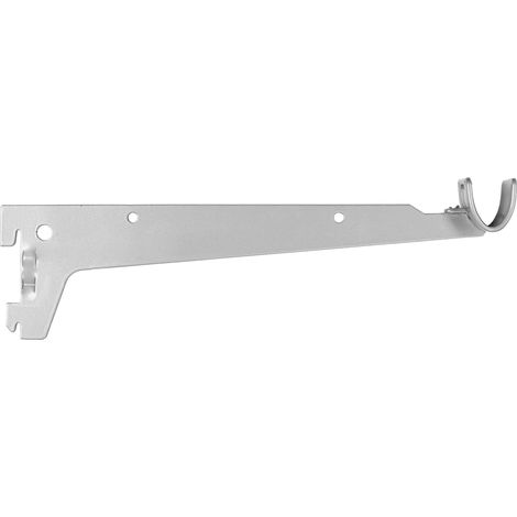 Étagère Élément Support pour Tringle à vêtements, Profondeur 25 cm, métal, Argent, 27,5 x 7 x 3,5 cm (1/2)