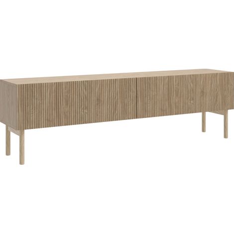 Selsey – Meuble TV debout 175 cm en mélaminé chêne huilé – Style Japandi – Système Push-to-Open – Résistant à l'humidité et aux rayures (1/5)