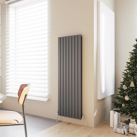 Acezanble Vertical Flat Panel Radiator Central Heating Rad 1600x544mm Double Anthracite