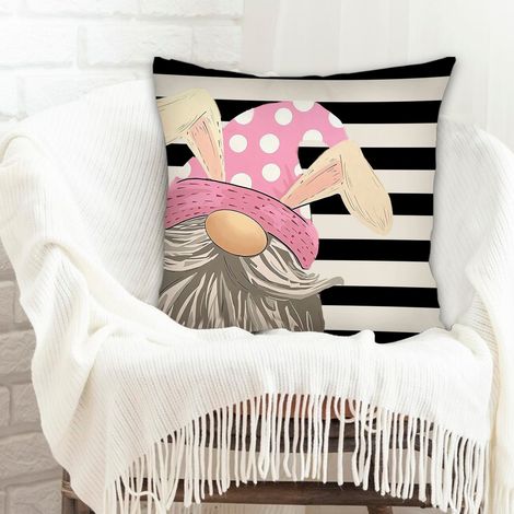 Housse de coussin 45x45 cm en polyester rustique pour Noël, l'Action de grâce, anniversaire, la Fête des Mères (1/5)