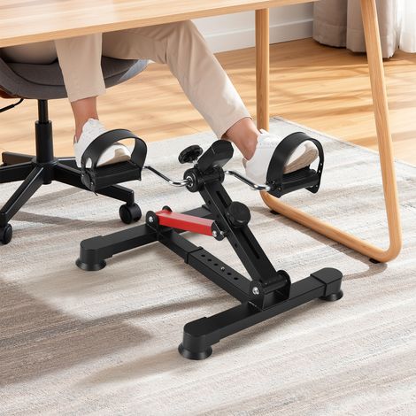 Randaco Mini cyclette da casa a pedali Pieghevole Allenamento braccia e gambe Muscolazione Rosso e nero (1/5)