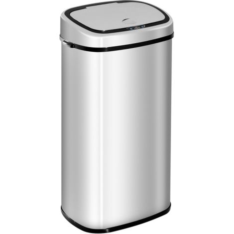 68L Stainless Steel Automatic Sensor Trash Can for Kitchen Waste - Silver Finish