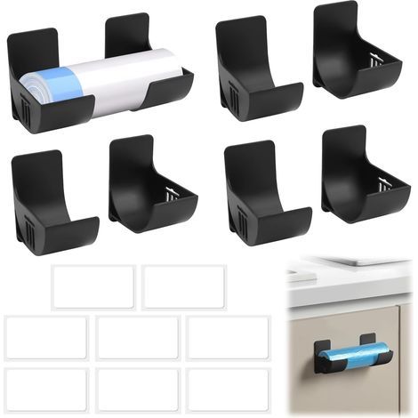 Organisateur de feuilles d'aluminium pour 4 paires, rangement pour porte de placard, support mural, noir (1/5)