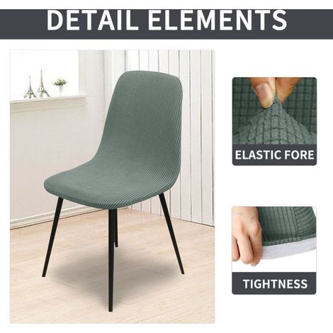 1 housse de chaise extensible verte, amovible et lavable, pour salle à manger