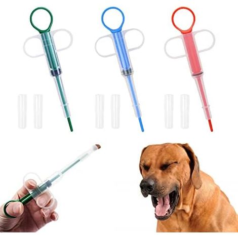 Seringue Pour Animaux - Distributeur De Médicaments Liquides Et Pilules - Pour Chats Et Chiens - Réutilisable Avec 2 Embouts Souples - 3 Pièces