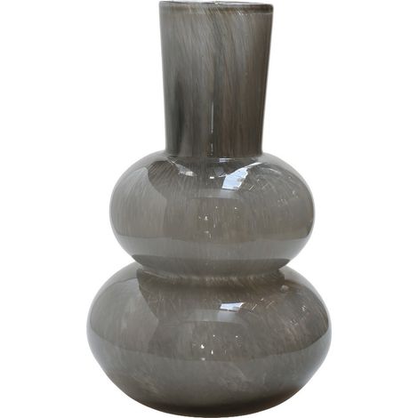 Vase Décoratif en Verre Épais Fait Main Gris - Décoration d'Intérieur Unique - PANGIVO