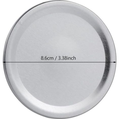 24 couvercles à large ouverture en fer-blanc argenté pour bocaux Mason de 86 mm, compatibles avec les bocaux Mason de 86 mm. (1/5)